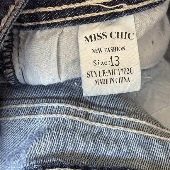 Y2K Miss Chic Bootcut Jeans 13 Low Rise Embellished Rhinestone Embroidered Rodeo - Picture 12 of 14